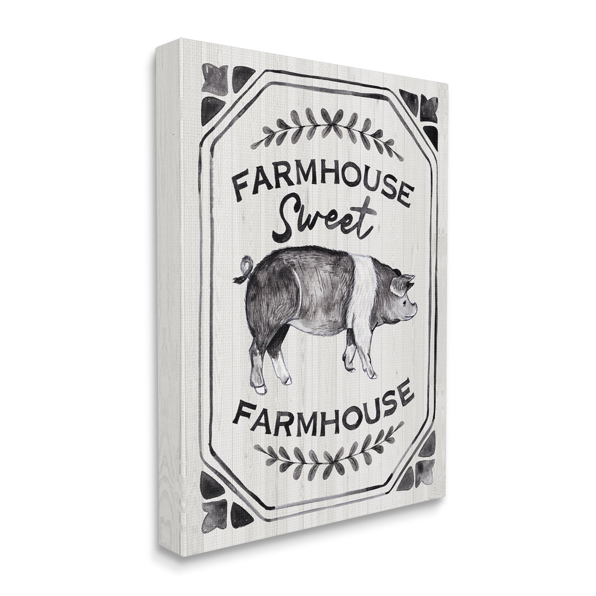 Stupell Industries Farmhouse Sweet Farmhouse Sign Vintage Farm Pig Illustration, 16 x 20,Design by Arrolynn Weiderhold