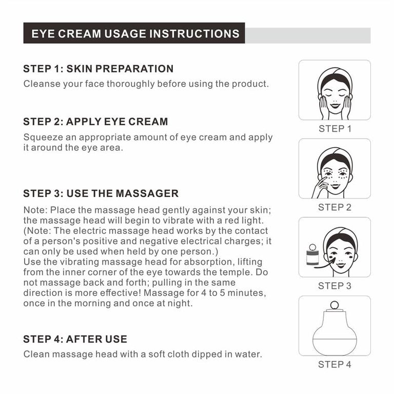 Ycz Electric Massage Eye Cream for Dark Circles, Fine Lines, Anti