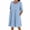 A1-Light Blue Dress, variant on Linen Dress for Women Crewneck Half Sleeve Flowy Summer Dresses Knee Length Pleated Beach Casual Dress with Pockets Ladies Comfort Dresses Black Dress,Size S-2XL