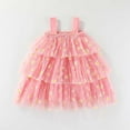 thumbnail image 2 of Robes Décontractées pour Filles Tout-Petits Été en Maille Col Carré Sans Manches Robe de Danse Tutu Quotidienne, Rose, 4-5 Ans, 2 of 4