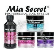 Mia Secret Liquid Monomer 4 oz and Powder 2 oz x 3 (NATURAL PINK + WHITE + PINK)