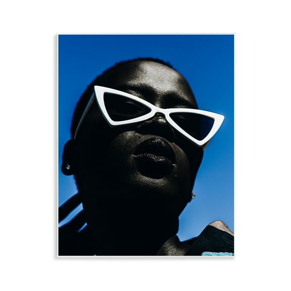 Stupell Industries Stylish Sunglasses on Blue People Photography Unframed Art Print Wall Art, 11 x 14