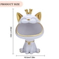 thumbnail image 3 of Escultura Fortune Cat Storage Escultura Resina Llavero Estatuilla para oficina (Blanco), 3 of 8
