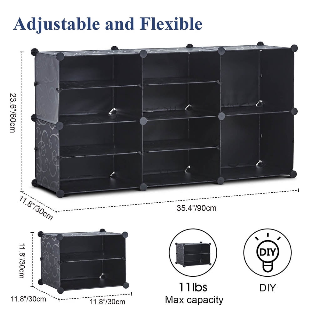 Private Jungle Stackable Shoe Cabinet Plastic Shoe Cabinet, Durable Modular Shoe Cabinet in Corridor