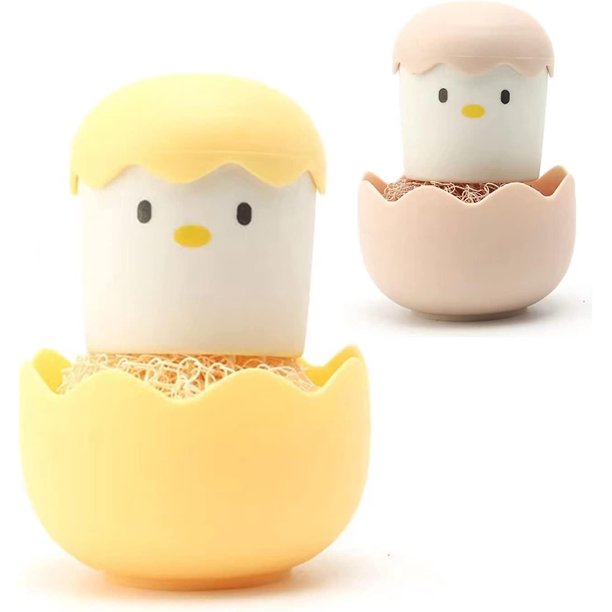 Fregadores para limpieza, cepillo para fregar platos, cepillo para fregar la cocina, cepillo para lavar con dispensador de jabón, 2 piezas