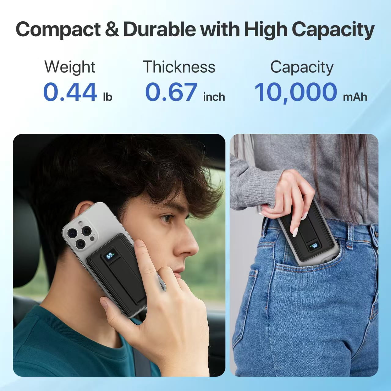 PGYOB Magnetic Power Bank 10000mAh, Wireless Power Bank, Portable Charger With 22.5W PD Fast Charging , LED Power Display for iPhone 15/16/14/13/12 Pro/Pro Max/Plus/Mini Series