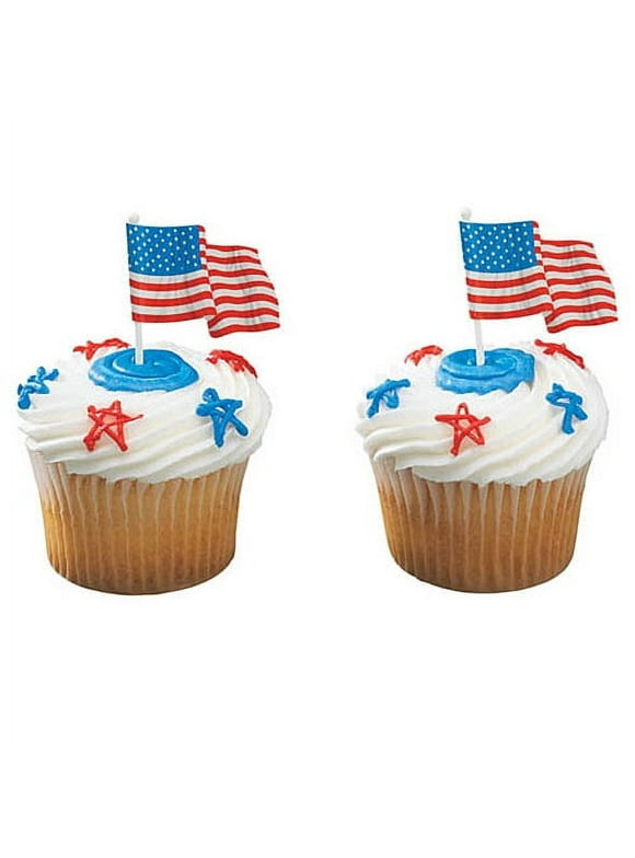American Flag Cupcake Picks