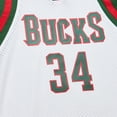 thumbnail image 4 of Men's Mitchell & Ness Giannis Antetokounmpo White Milwaukee Bucks 2013/14 Hardwood Classics Swingman Jersey, 4 of 6