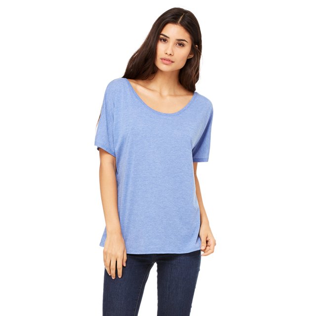 Camiseta holgada de cuello redondo Bella + Lienzo TRIBLEND AZUL 2XL