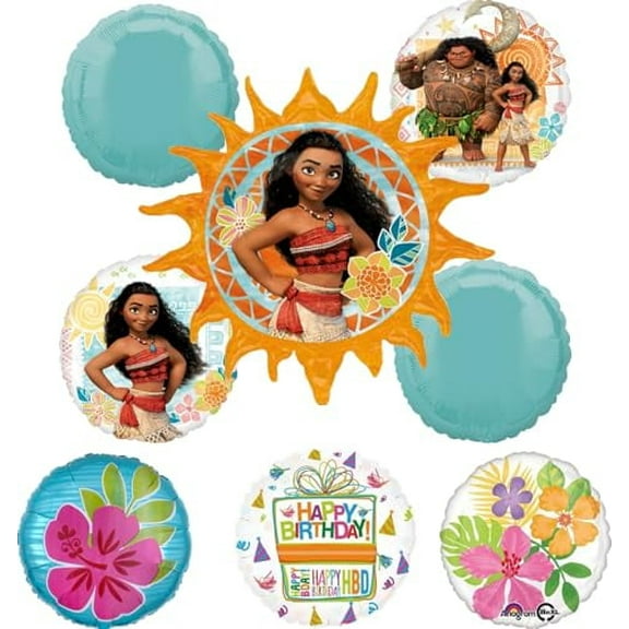 Anagram Moana Birthday Party Supplies Foil Balloon Bouquet Decorations