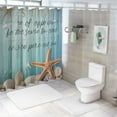 thumbnail image 7 of Orinice Beach Shower Curtain, Beach Theme Starfish Seashell Bathroom Curtain, Rustic Vintage Wood Ocean Quote Words Fabric Shower Curtain Set, Nautical Coastal Waterproof Bathroom Decor  60x72, 7 of 7