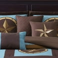thumbnail image 4 of Chezmoi Collection Tulsa 7-Piece Western Star Lodge Printed Comforter Set, California King, Turquoise Brown, 4 of 6