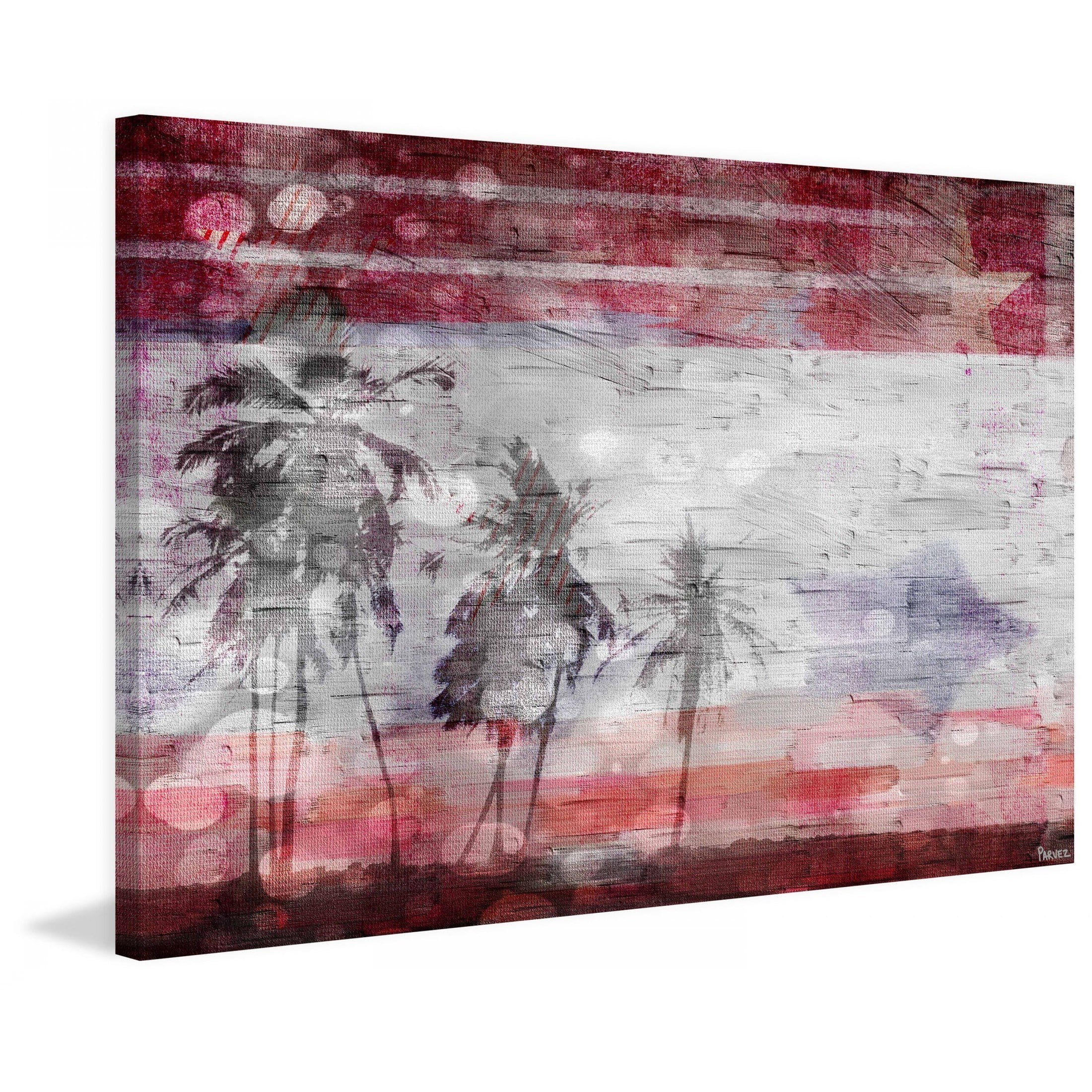 Parvez Michel Inc Parvez Taj - "Patriotic Palms" Print on Canvas - Multi-color