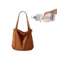 thumbnail image 6 of Women Corduroy Tote Bag Casual Handbag Women Khaki Shoulder Bag Daily Shopping Bag, 6 of 7