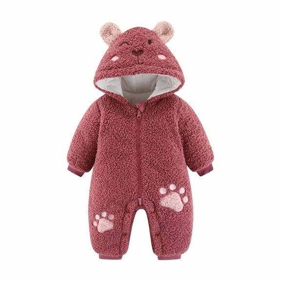 Odeerbi Baby Girls Boys Clothes Baby Rompers Autumn Winter Infant Toddler 2025 Long Sleeve Animal Ear Hooded Romper Zipper Jumpsuit