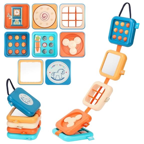 Busy Board for 1 Year Old, Montessori Toys for 1 2 Year Old Boy Girl Birthday Gifts, 8 in 1 Travel Sensory Toys for Toddlers 1-3, Fine Motor Skills Learning Baby Toy 12 18 Months 1st Birthday Gifts