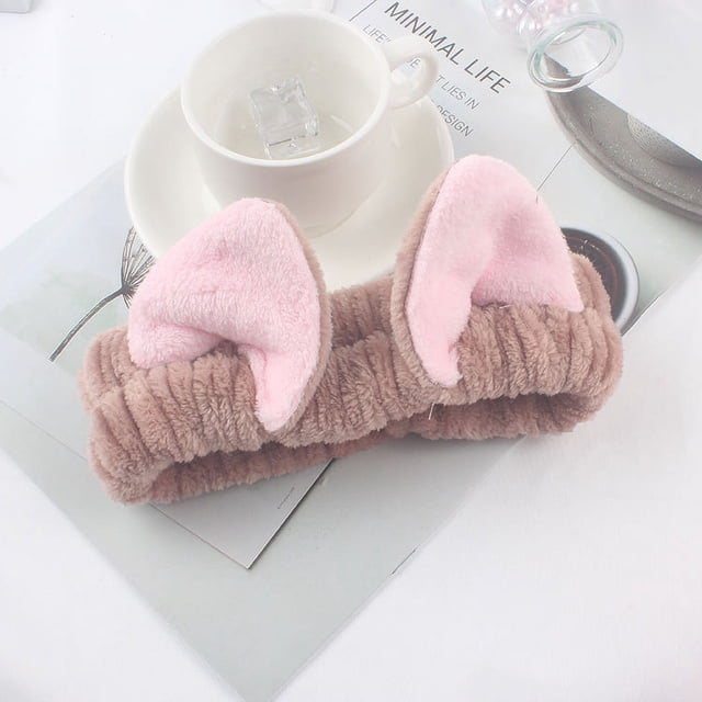 Bonita diadema con orejas de gato tridimensionales, accesorio para el baño, diadema para maquillaje facial