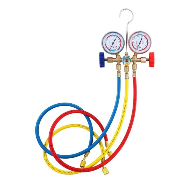Refrigerant Manifold Gauge Set Air Conditioning Tool With Hose And Hook For R12 R22 R404A R134A Air Condition Refrigeration Tool ,Easy to Install