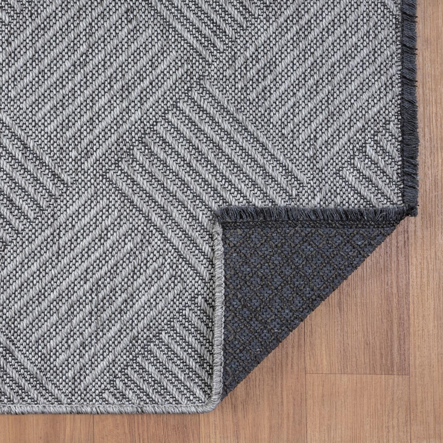 Luxe Weavers Geometric Non-Slip Gray 8x10 Washable Area Rug, Modern Carpet