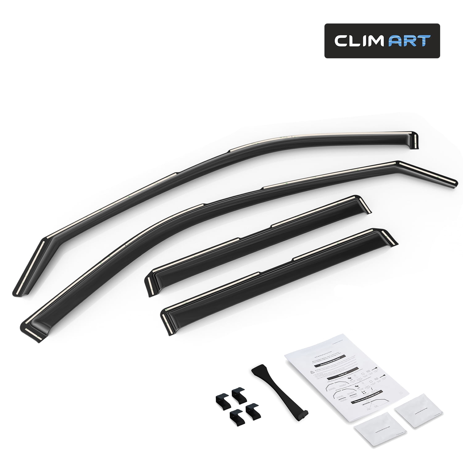 CLIM ART in-Channel Incredibly Durable Rain Guards for Nissan Kicks 2018-2024, Original Window Deflectors, Vent Window Visors, Vent Deflector, 4 pcs. - 619250