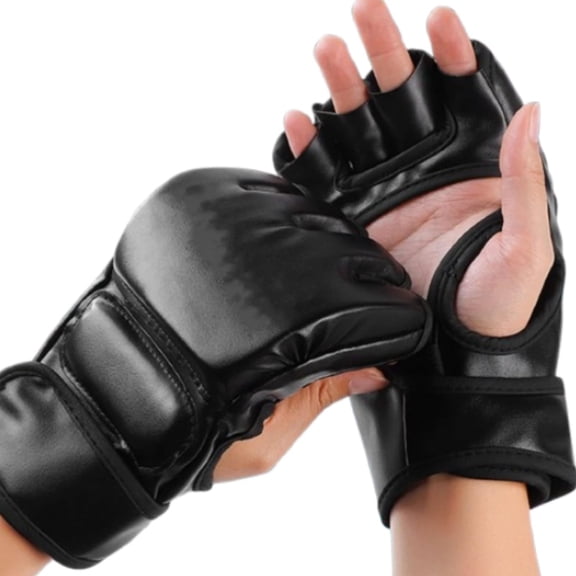 Fmxomd Kickboxing Sparring Gloves for Men Women Half Finger Boxing Gloves Fighting Gloves Boxing Gloves for Punching Bag Training Gloves for Men Women 1Pair Black
