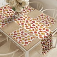 thumbnail image 2 of Ambesonne Maple Leaf Table Runner & Placemats, Ecology Forest Leaves, Placemat 4 pcs + Runner 12"x72", White Burgundy Yellow, 2 of 2