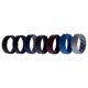 thumbnail image 1 of Juego de anillos de boda de silicona con borde BR de 8 mm - Negro de ROQ para hombres - Anillo de 7 x 8 mm, 1 of 1
