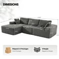 thumbnail image 5 of FIONA'S MAGIC Cloud Sectional Couches,Modular Sofa with Deep Seat, Sponge Compression Sofas, Gray, 5 of 7