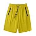 thumbnail image 3 of BXINGOHAI Mens Athletic Shorts 5 Inch Quick Dry Gym Workout Shorts Men Lightweight Sports Running Shorts with Pockets Yellow,S, 3 of 6