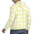 thumbnail image 3 of KLL Lemon Yellow Checkboard Print Mens Hoodie Long Sleeve Casual Pullover Hooded Sweatshirt Fashion Drawstring Hoodies with Pocket-X-Large, 3 of 6