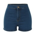 thumbnail image 6 of Conairie Blue Jean Shorts Women Slim Butt Lift Stretchy High Waisted Denim Shorts Comfort Vintage Washed Summer Trousers with Pockets L, 6 of 9