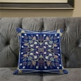 thumbnail image 5 of Paisley Leaf Geo Duo Indoor/Outdoor Pillow in Midnight Blue Light Green 16x16, 5 of 7