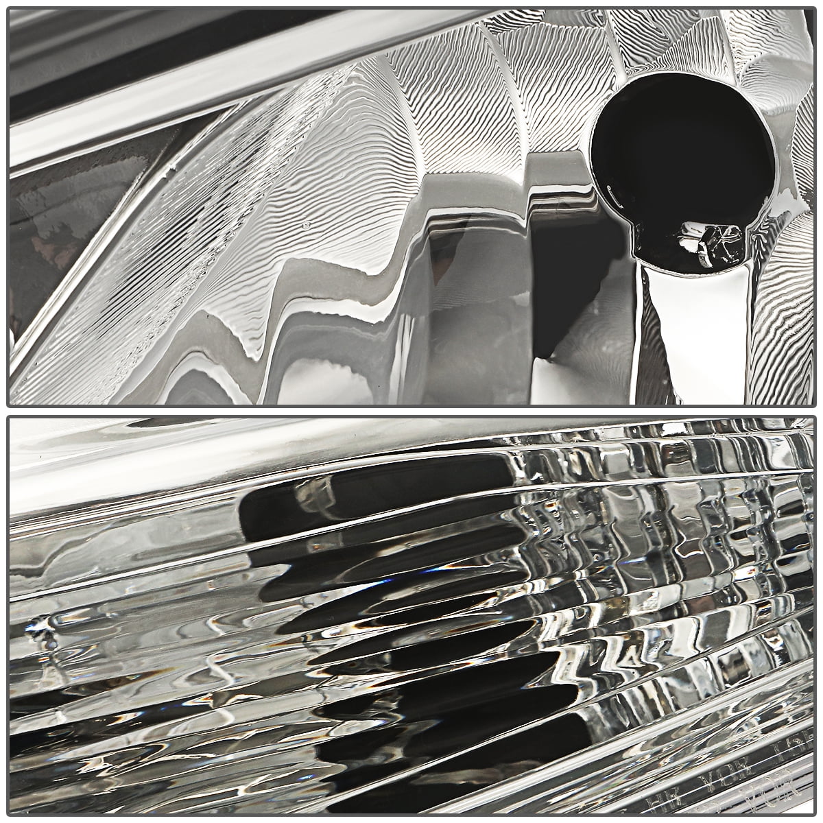 DNA Motoring For 12-14 Ford Focus Diamond Chrome Amber Corner Headlight Lamp Pair Replacement