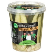 Wahlburgers Dill Spear Pickle 32 fl oz, 1 oz Serving Size, 24 Servings per Plastic Tub Container