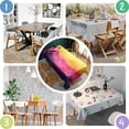 thumbnail image 4 of Colorful Tie Dye Wave Pattern Rectangle Tablecloth 60"x84",Waterproof Polyester Rectangle Table Cloth, Wipeable Spillproof Polyester Tablecloth for Dining, Camping, Indoor and Outdoor, 4 of 5