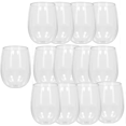 thumbnail image 2 of Elegani Holidays, Themes, Occasions Holiday Parties Easter Tableware; CLEAR Premium Plastic Stemless Wine Glasses 20ct, 2 of 4