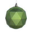 thumbnail image 1 of 6 in. Lime Matte Geometric Christmas Ornament Ball - 4 per Bag, 1 of 1