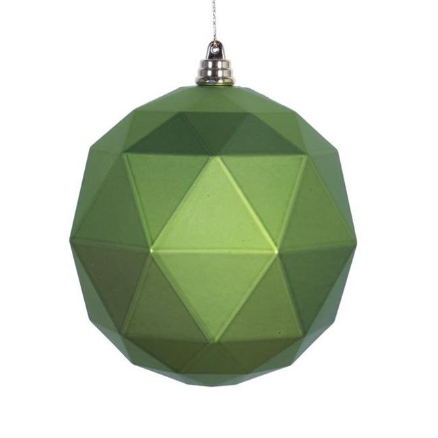 6 in. Lime Matte Geometric Christmas Ornament Ball - 4 per Bag