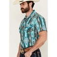 thumbnail image 2 of Rock & Roll Denim Men's And Southwestern Print Short Sleeve Snap Stretch Turquoise X-Large, 2 of 4