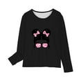 thumbnail image 4 of Rohuuque Girls Sweatshirts Pullover Crewneck Spring & Fall Long Sleeve Tops Shirts with Floral Print 9 Years Black, 4 of 5