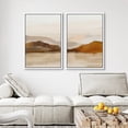 thumbnail image 4 of IDEA4WALL Framed Canvas Print Wall Art Set Brown Mountain Range Ocean Lake Nature Wilderness Modern Art Decorative Geometric Minimal Artwork for Living Room, Bedroom, Office -, 4 of 5