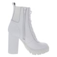 thumbnail image 2 of Steve Madden Womens Latch Leather Lace Up Platform Boots White 6.5 Medium (B,M), 2 of 3