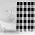thumbnail image 3 of Hokiten Shower Curtain, Vintage Farmhouse Fabric Shower Curtains for Bathroom, Black and White Checkered Bath Curtain Waterproof Bathtub Curtains with 12 Hooks, Long 72" x 84", 3 of 7