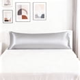 thumbnail image 2 of Ntbay Ultra Soft Satin Long Body Pillowcase with Envelope Closure, Cooling and Smooth Body Pillow Cover for Hair and Skin, 20" x 54", Silver Gray, 2 of 5