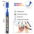 SUPKIZ Paint Markers Pens, 12 Colors OilBased Waterproof Fancy Paint