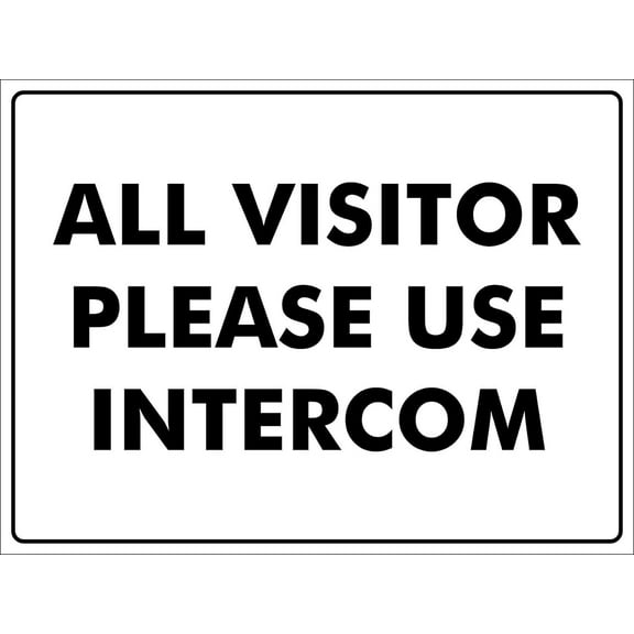 All Visitor Please Use Intercom Sign Metal Tin Sign12x16 Inches Caution Danger Safety Security Warning Notice Signs