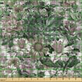 thumbnail image 2 of Ambesonne Floral Fabric by the Yard Upholstery, Flourishing Wild Roses Print, 5 Yards, Sage Green Grey Pink, 2 of 5