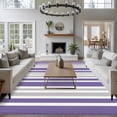 thumbnail image 4 of Area Rug 60×96in, Geometric Vertical Stripes Floor Carpet Living Room Rug, Purple Blue White Non-Slip Welcome Mat Indoor Rugs for Bedroom Dining Room, 4 of 9
