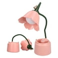 thumbnail image 2 of Pink Flower Desk Lamp, Long Battery Life 3 Gear Touch Switch Pink Pen Holder Desk Lamp  For Bedside Lamp For Reading For Office, 2 of 8