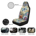 thumbnail image 6 of Yuyamidu Boho Flowers Car Front Seat Covers 2 pcs Set Dragonfly Vehicle Seat Protective Covers, Fit Most Cars, Sedan, Truck, SUV, Van, 6 of 7